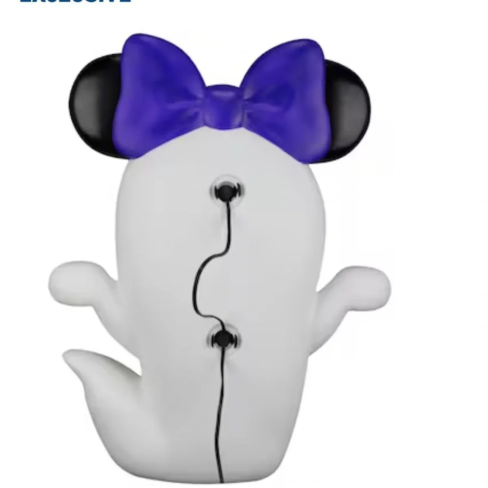 Disney 2-ft Lighted Minnie Mouse Ghost Blow Mold NEW Halloween Decor Purple Bow